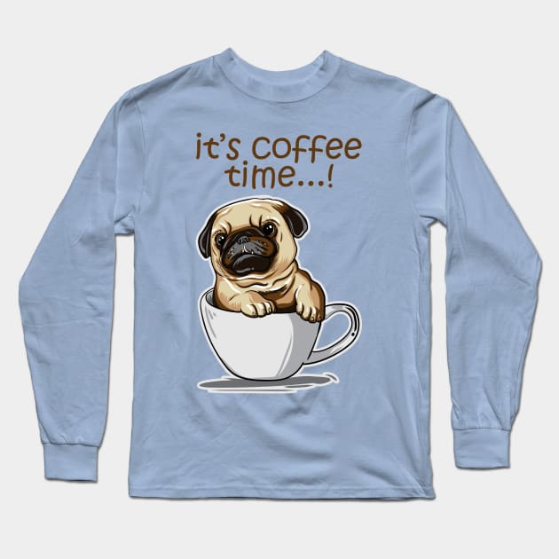 Coffee Time Long Sleeve T-Shirt by Dark Planet Tees